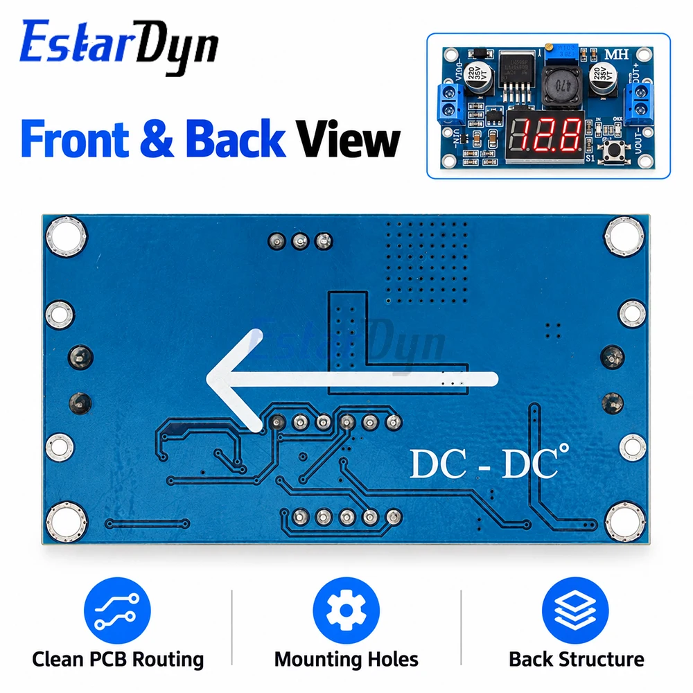 LM2596 DC-DC Buck Converter 4.0-40V to 1.3-37V Adjustable Step Down Module 3A LED Display Voltage Regulator Power Supply