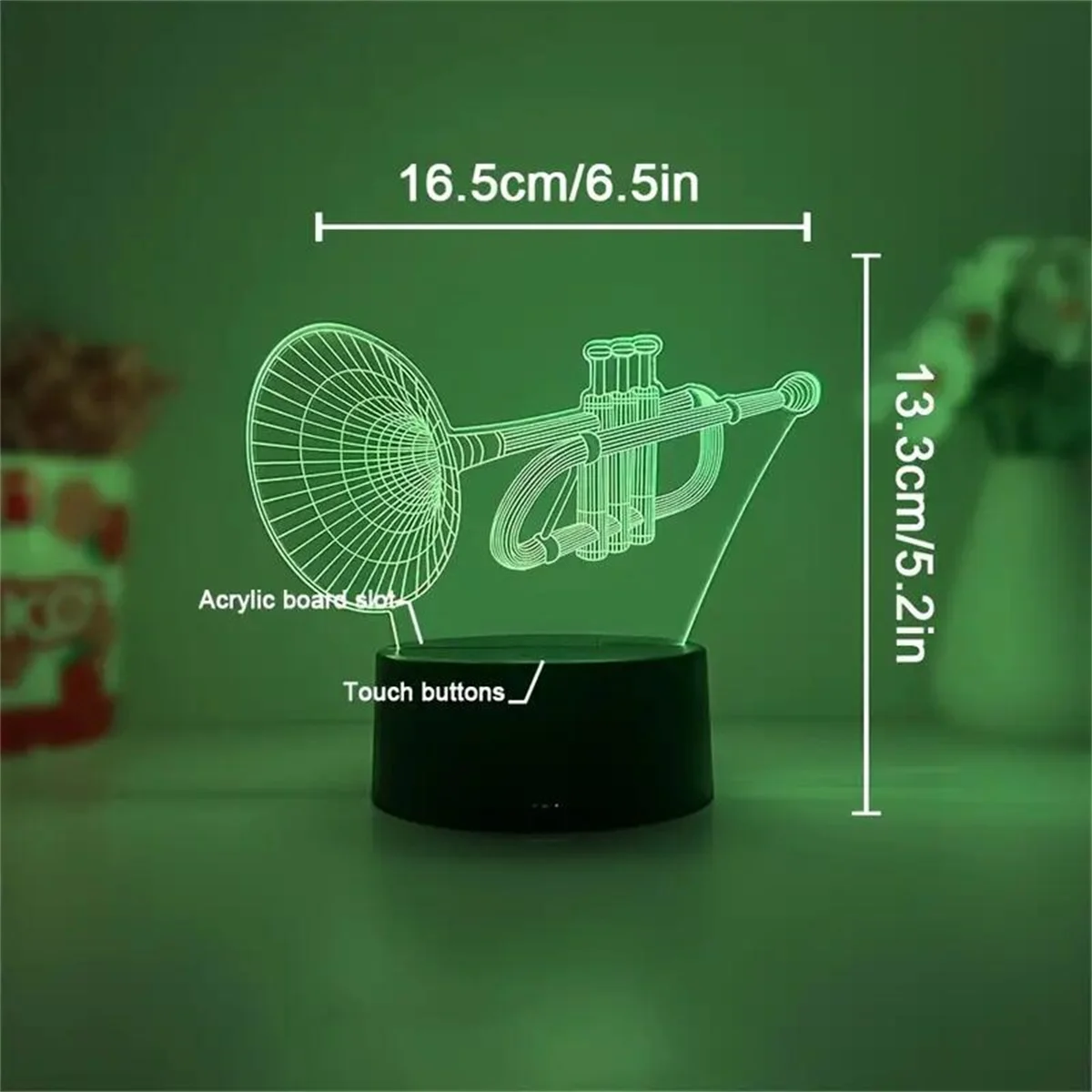 1pc  Musical Instruments  3D Night Light, 3D Optical Illusion Lamp With Touch, 7-Color Changing Ambient Light For Bedroom