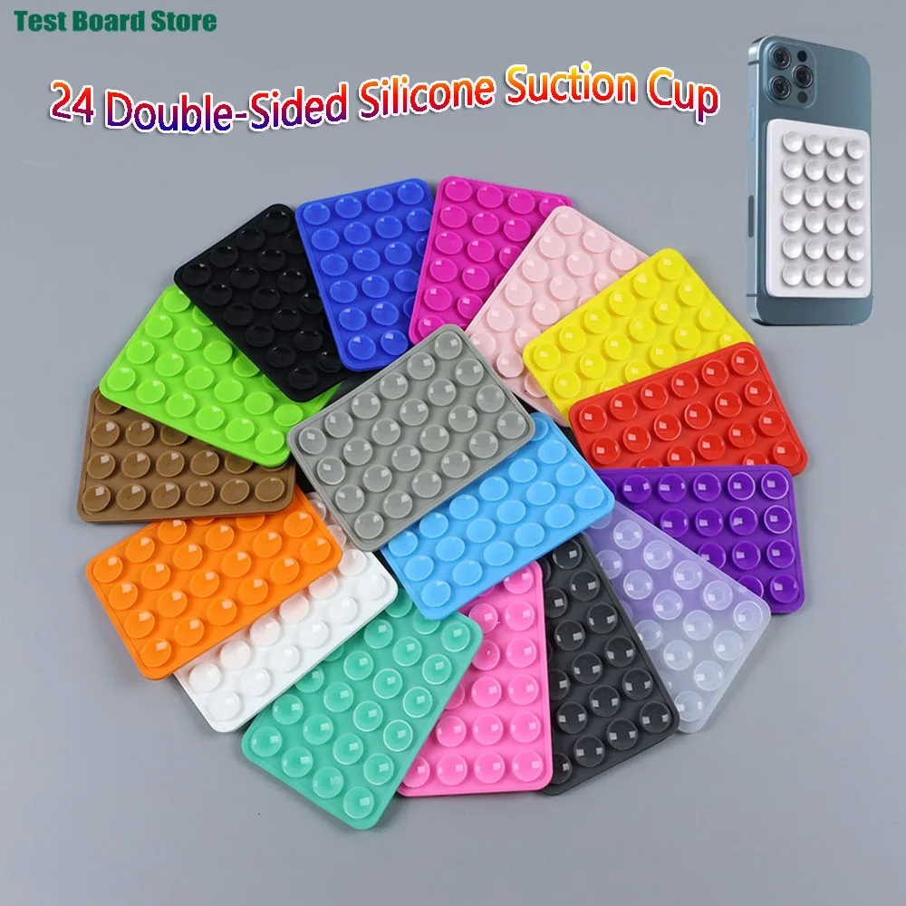 

10pcs Silicone 24 Suction Cup Double-Sided Hands-Free Strong Holder for iPhone Android for Car Mirror Kitchen Bathroom