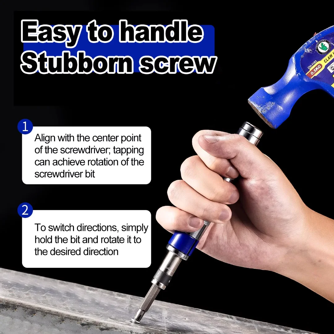 6in1 Screwdriver Set 1/4-inch Impact Drive Rusted Stuck Broken Fasteners Remover with Complete Specifications