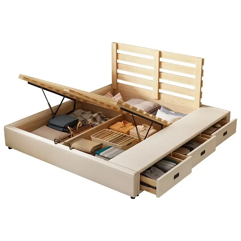 Storage storage bed without back bed row skeleton with drawer