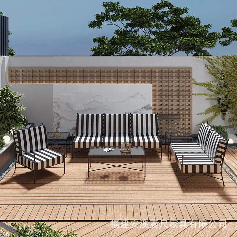 

YFY outdoor wrought iron furniture table and chair villa garden sun room pavilion open-air leisure chair outdoor sofa