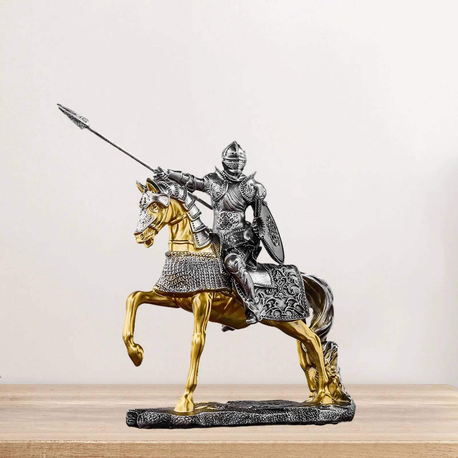

Knight Figurine Home Decoration Resin Sculpture for Shelf Office Bedroom