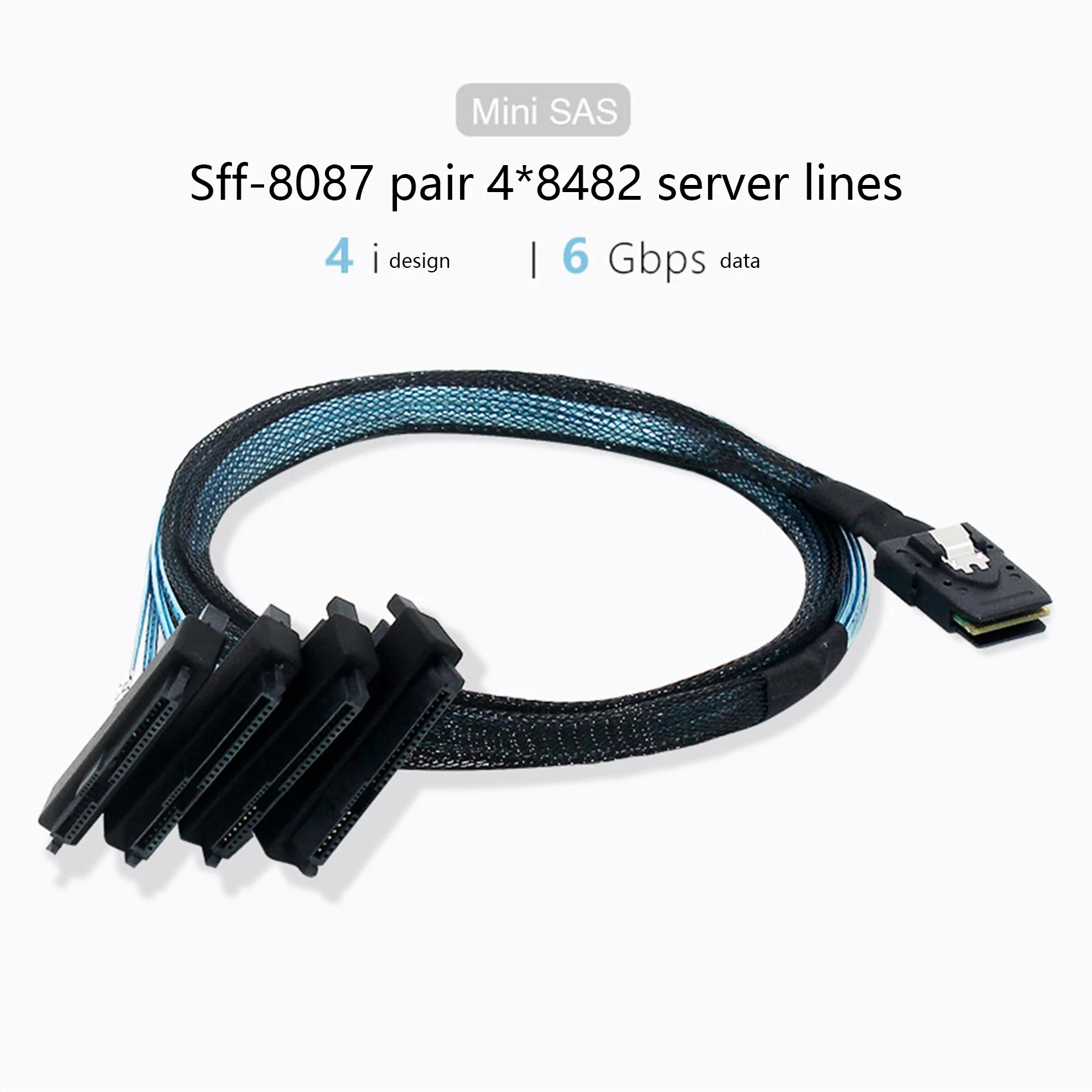 Mini SAS SFF 8087 to 4 SFF 8482 29+15P SATA Hard Disk Cable All-In-One Hard Disk Data Cable 50cm SATA Cable