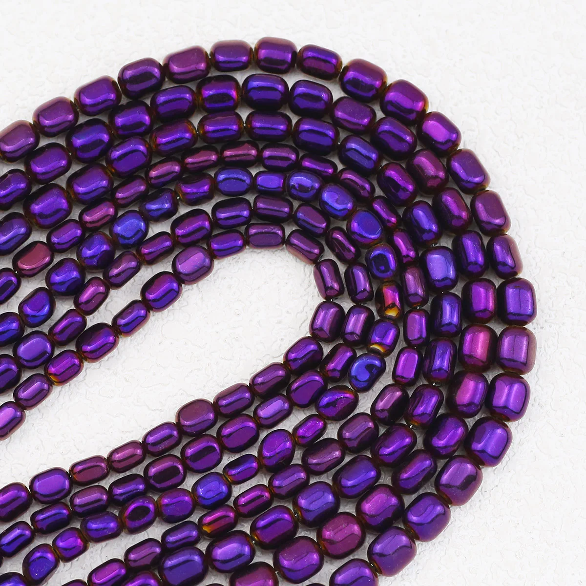 Irregular Crushed Stone Natural Hematite Plating Purple Spacers Loose Beads For Jewelry Making Bracelets DIY Accessories 8/10MM