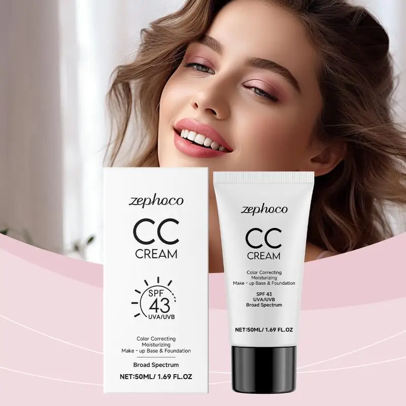 CC Cream SPF 43 Full Coverage Matte Finish Oil Control with Brightening Effect for Outdoor Makeup