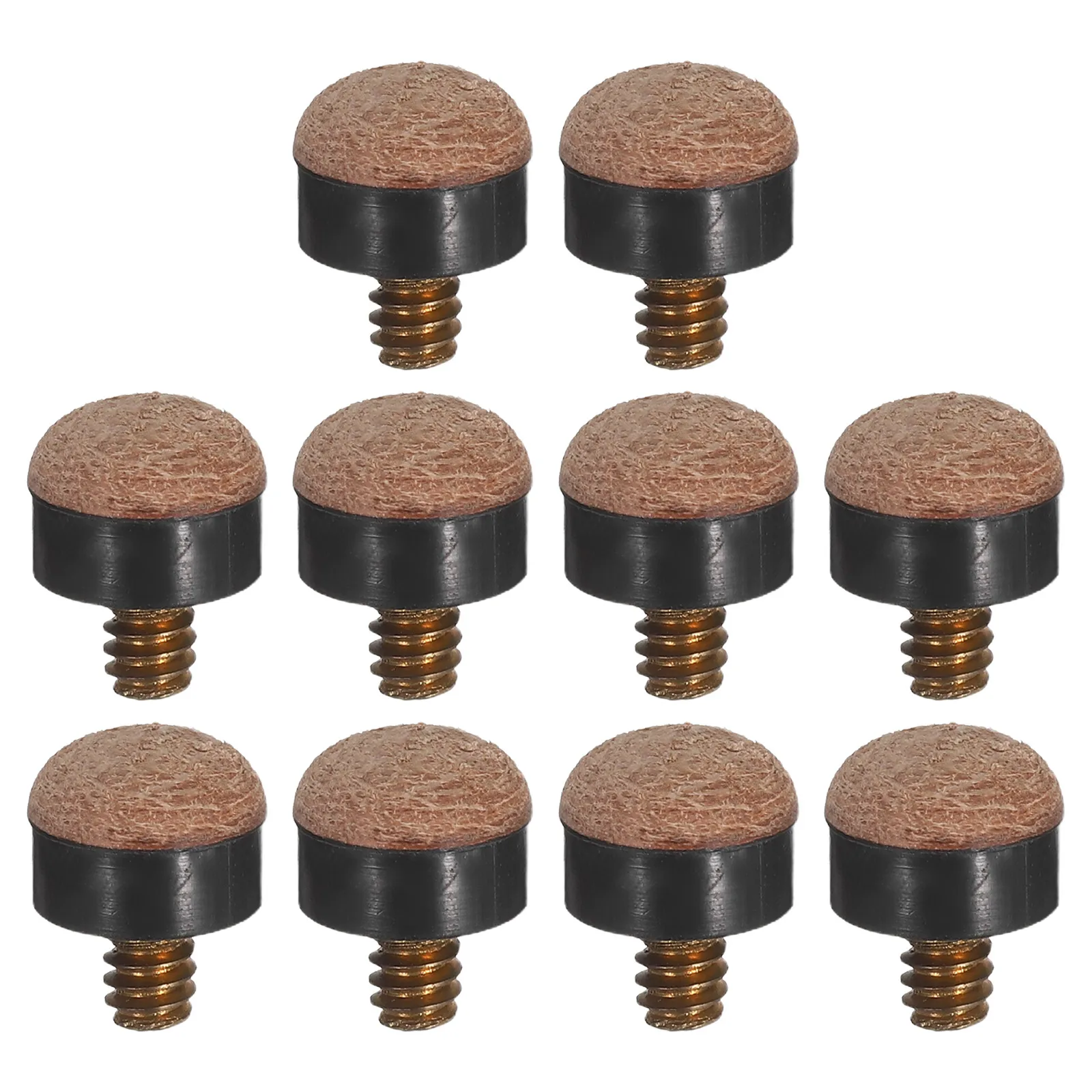10Pcs 11mm Screw on Billiard Cue Tips Durable Threaded Design Slippage Reduction Improved Gameplay Pool Cue Ends