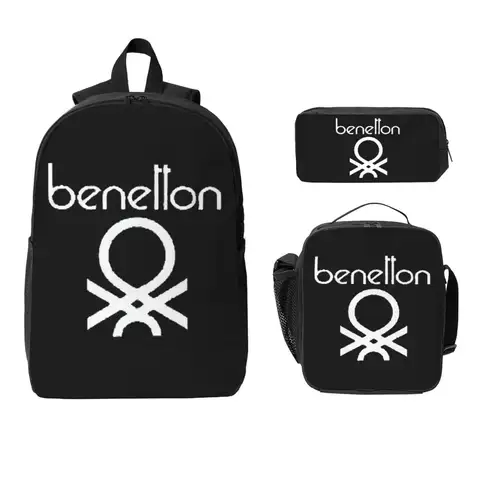 Benetton Formula Team 80s Collection Backpack Student BookBag School Bag Shoulder Bags 3ps Insulated Lunch Bag Pencil Case