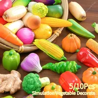 5/10Pcs Simulation Vegetable Small Decorate DIY Photography Landscape Toys Peppers Corn Broccoli Onion Small Vegetable Ornaments