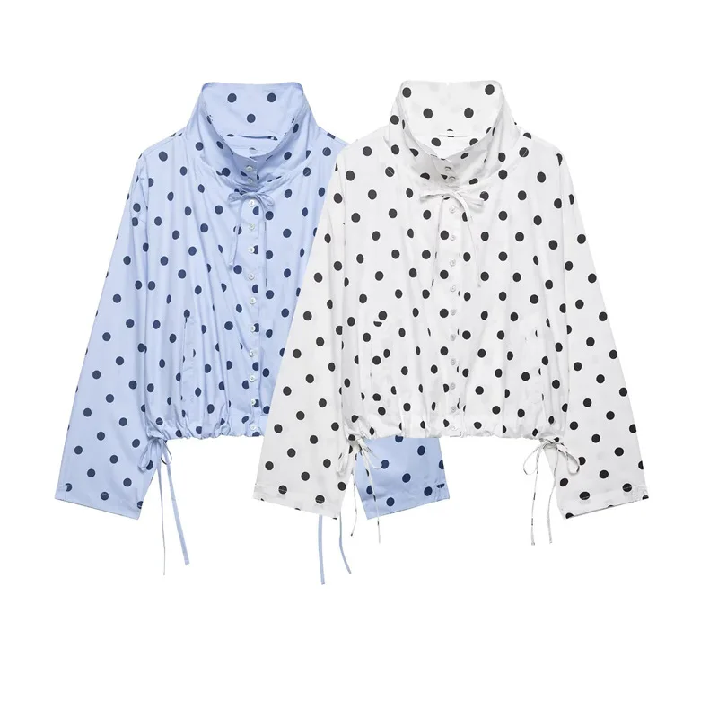 Women's Casual Loose Multi-Color Jacket 2026 Versatile Wave Point Design Popular New Style