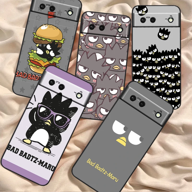 Bad Badtz Maru Sanrio Cute For Google Pixel 8 7A 7 6A 6 5A 5 4 4A XL 5G Black Silicon Shockproof Shell Cover Phone Case