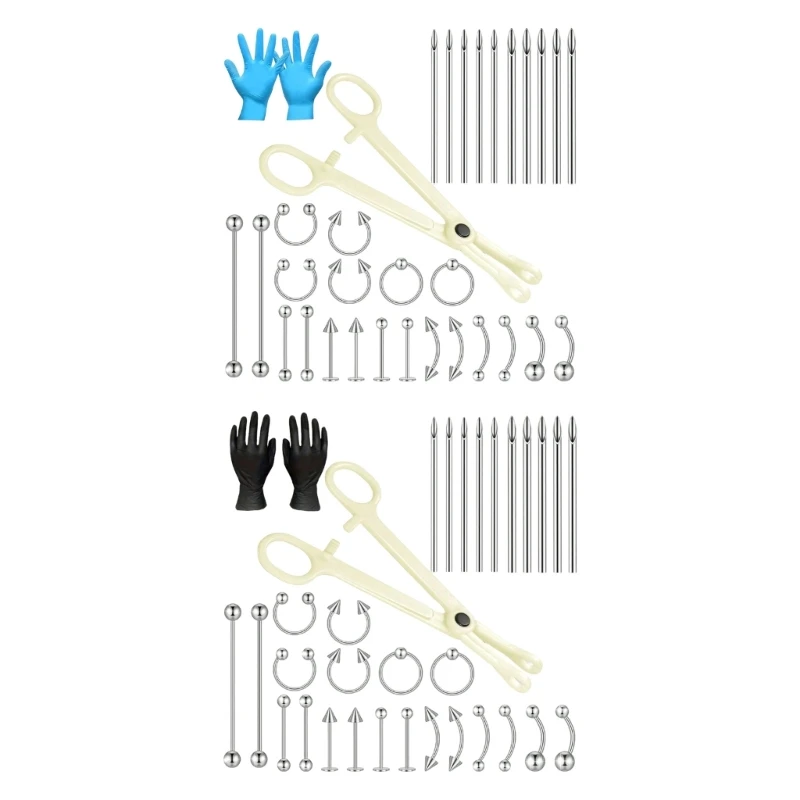 Luxury 32 Piece Piercing Starter Mirror Finish Stainless Steel Tools E0BF