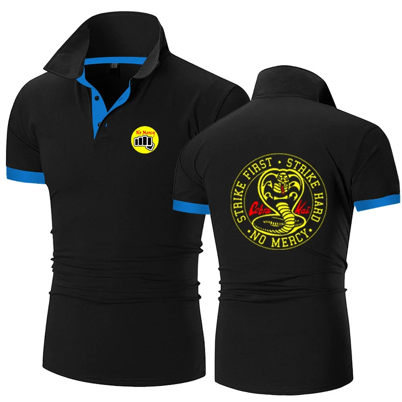 

Cobra kai 2025 Men's Summer POLO Shirt Casual Business Zipper Lapel Personality Fashion street Refreshing Comfort Street Top