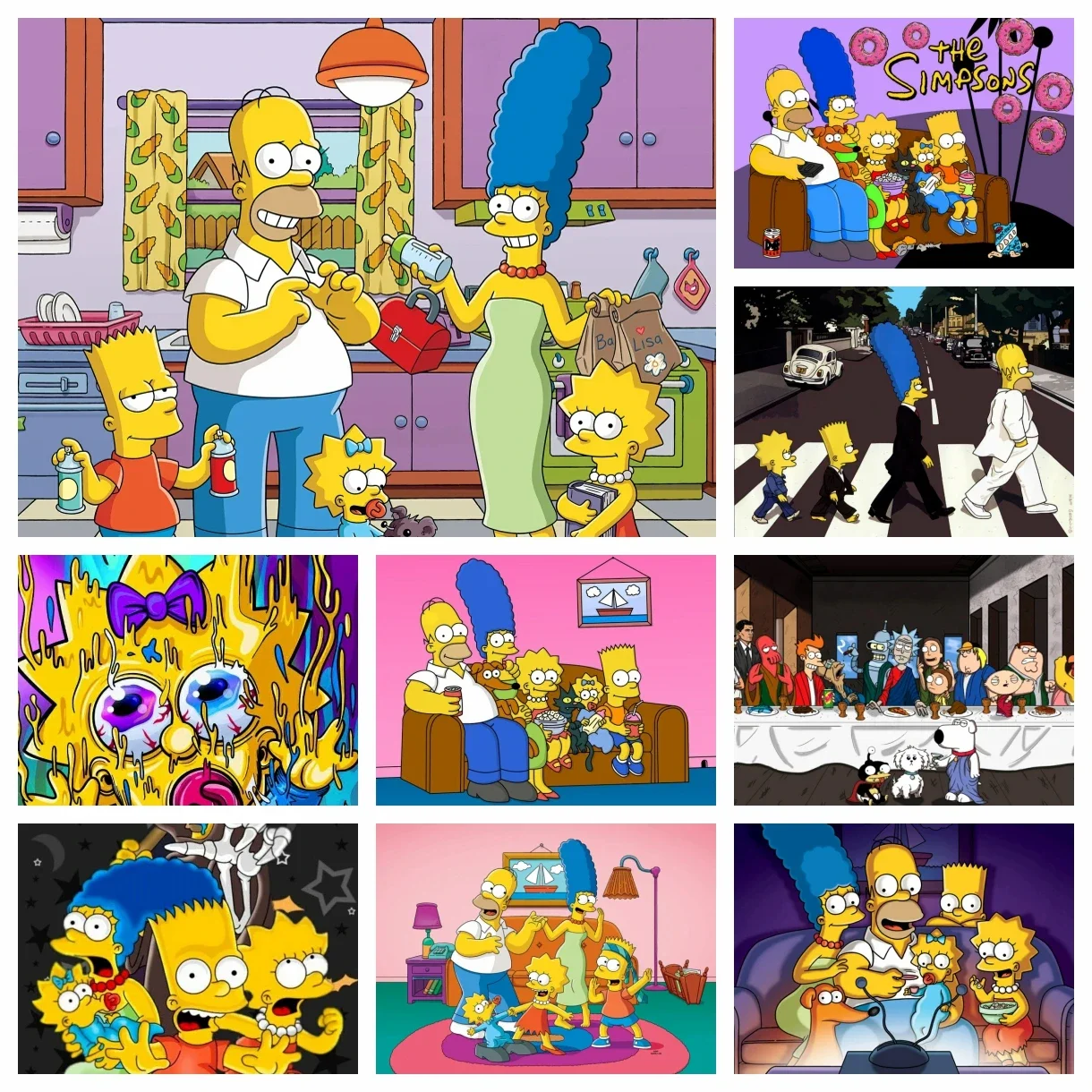 

The Simpsons Family Comedy Anime Diamond Painting Cartoon Embroidery Art Cross Stitch Mosaic Home Decor Children's Gift Crafts