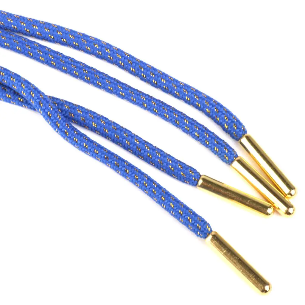 Blue Gold Round Shoe Strings for Hiking Boots and Sport Sneakers Durable Polyester 4.5mm