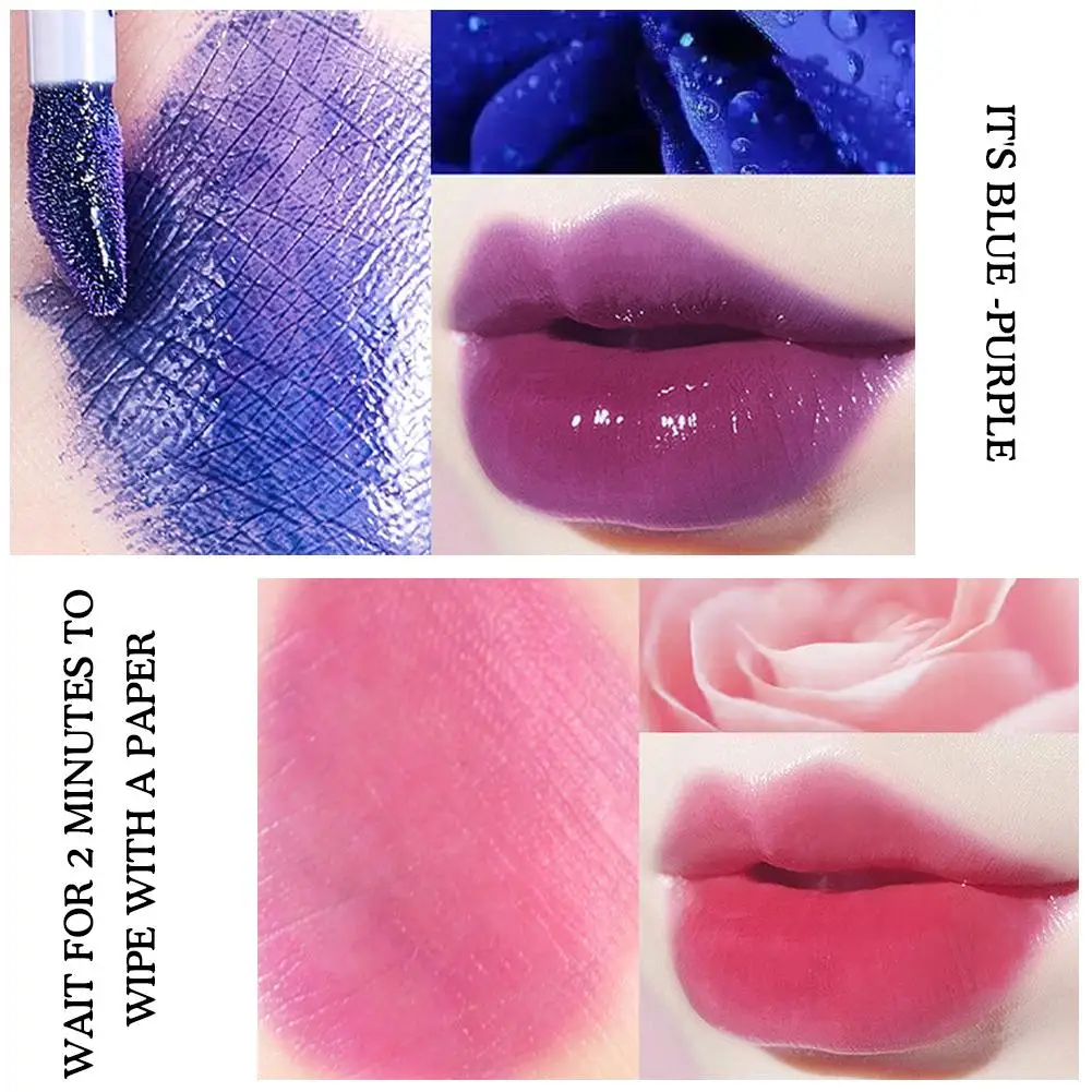 Bálsamo labial hidratante de colores, lápiz labial cosmético Natural de larga duración, maquillaje, brillo de labios, cambio de Color, nutritivo, impermeable, P5F9