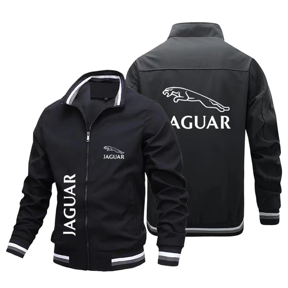 2024 outono e inverno nova marca logotipo do carro jaguar jaqueta masculina casual ao ar livre à prova de vento motocicleta bomber jaqueta leve