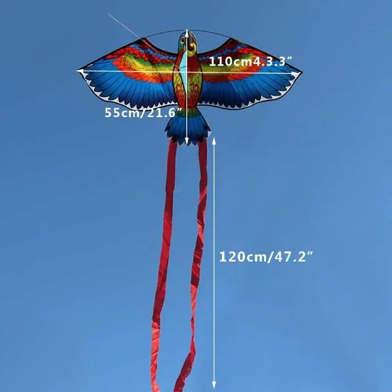 C63C Kite Yard voor speelgoed Play Parrot Kite Training Flying Toy Supplies Portable Bright Color Yard Game voor creatieve