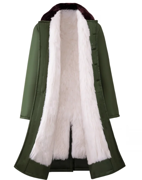 Abrigo verde chino hombre invierno Thinck prendas de vestir Vintage