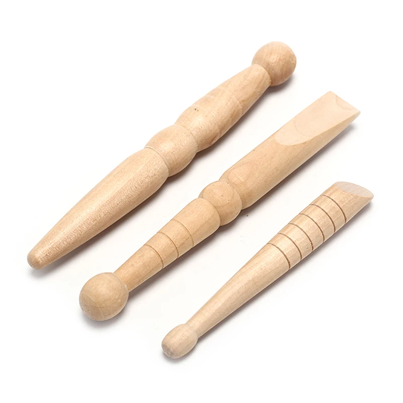 3PCS Wooden Foot Body Massage Stick Relieve Muscle Relaxing Tool Massager