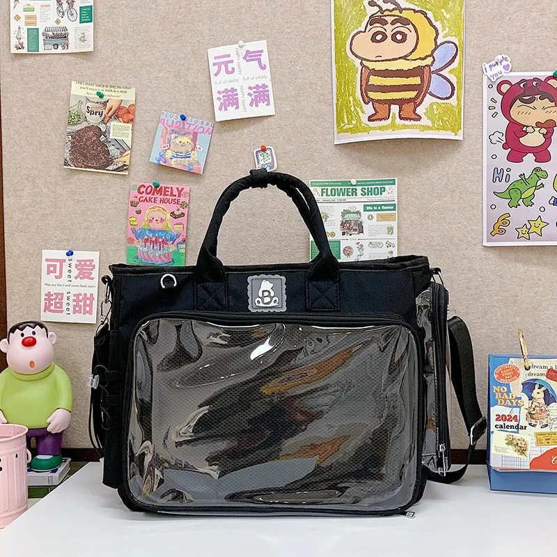Luxy moon Modischer quadratischer Damen-Rucksack, transparent, multifunktionale Schultertasche, große Kapazität, täglicher Ausflug, Tragetasche 4