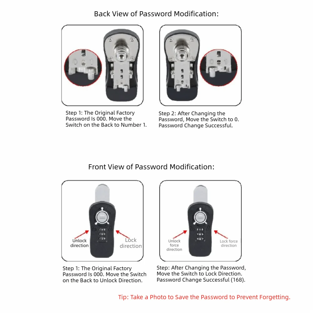 Zinc Alloy Combination Cabinet Lock Rotating Cam Surface Mount Mechanical Drawer Lock Solid Plastic Anti-Rust