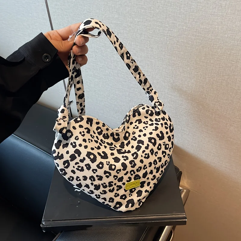 Leopard print heart-shaped crossbody bag, a casual daily small backpack, 2026 new style fashion commuter bag - view 3