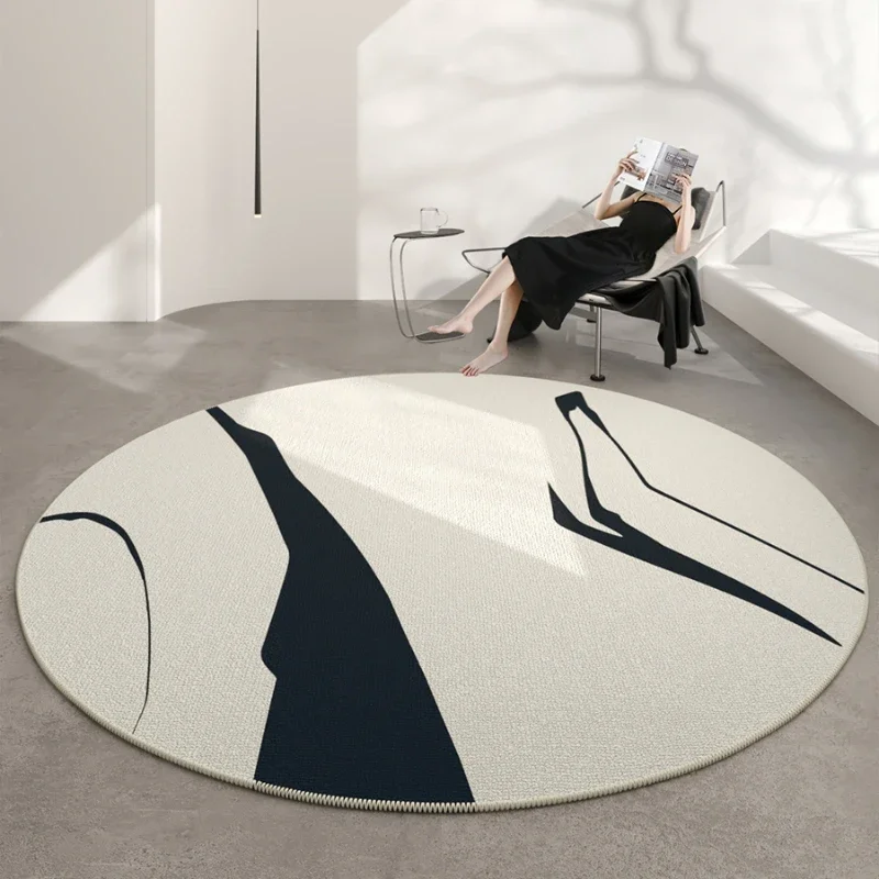 Modern light luxury simple bedroom round carpet large area soft plush mat lounge home non-slip waterproof enlarged thickened rug