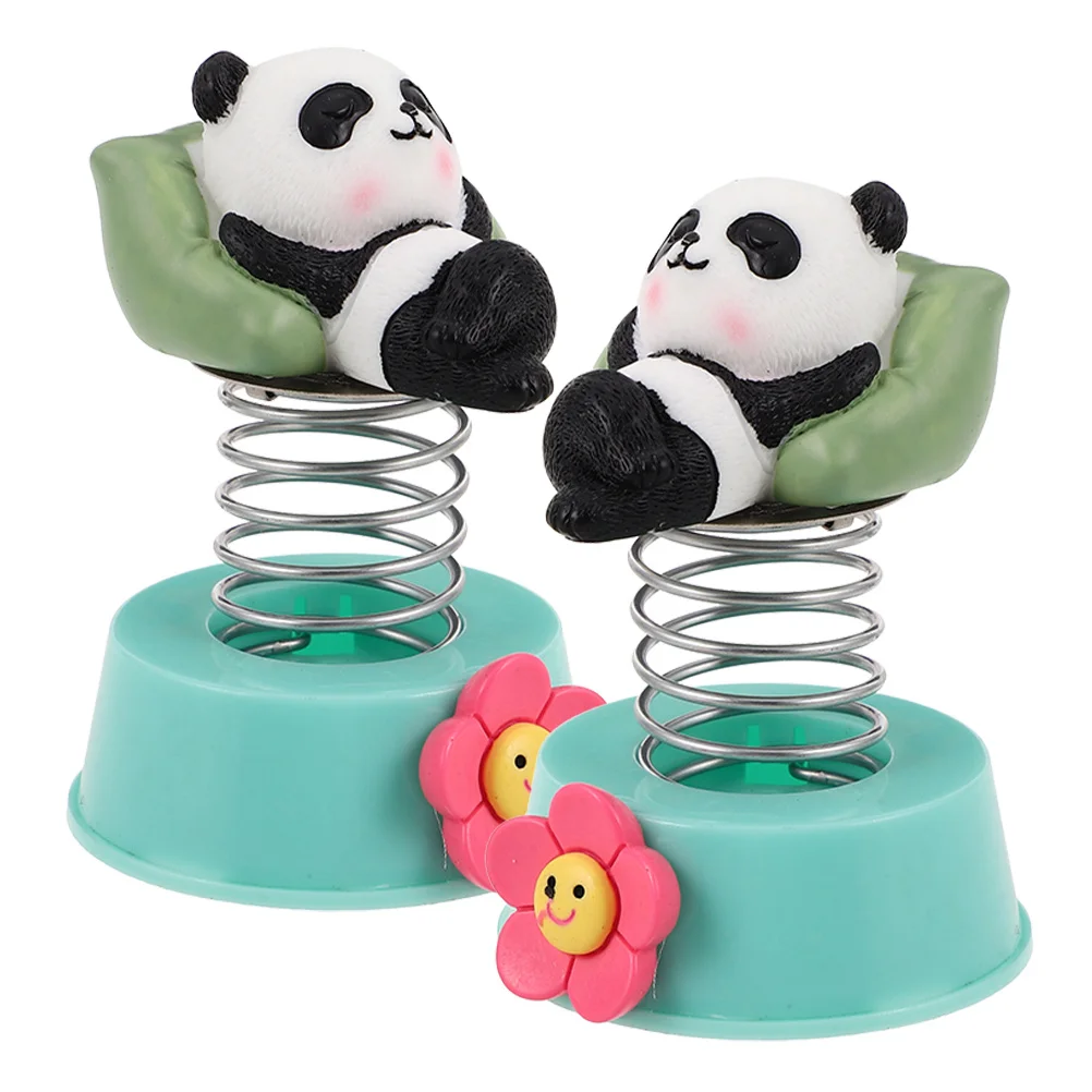 

2Pcs Panda Car Dashboard Bobblehead Ornament Shaking Head Funny Car Interior Decoration Dashboard Accessories Cute Dash Decor
