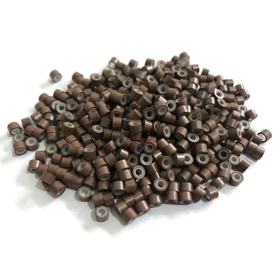 1000 piezas de micro anillos de silicona de 4mm para extensiones de cabello, microlinks para cabello humano, herramientas y accesorios de cuentas multicolor 4