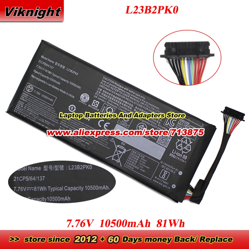 

81Wh L23B2PK0 Battery 7.76V 10500mAh 81Wh L23C2PK0 L23D2PK0 L23L2PK0 L23M2PK0 for Lenovo Legion Go 8APU1 Handheld game console