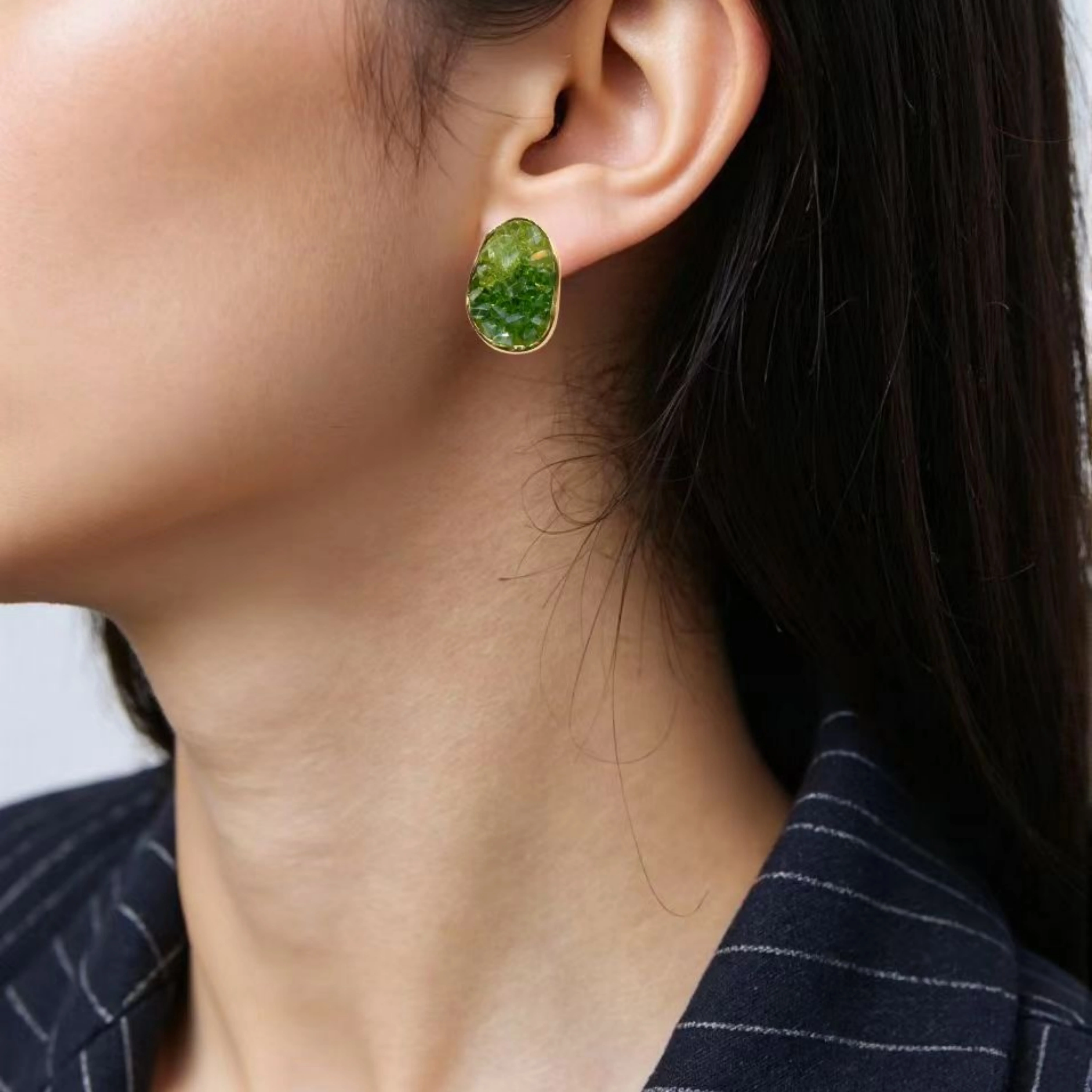 

18K Gold Plated Gradient Zircon Stud Earrings Lightweight Hypoallergenic Sparkling Elegant Gift For Her Wedding Holiday