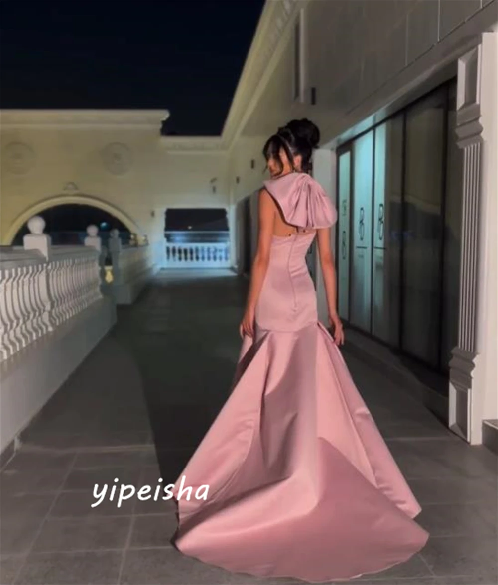 Yipeisha Prom Dress Eenvoudige Maten Beschikbaar Halter Zeemeermin Open Rug Vloerlengte Rokken Charmeuse Avondjurken