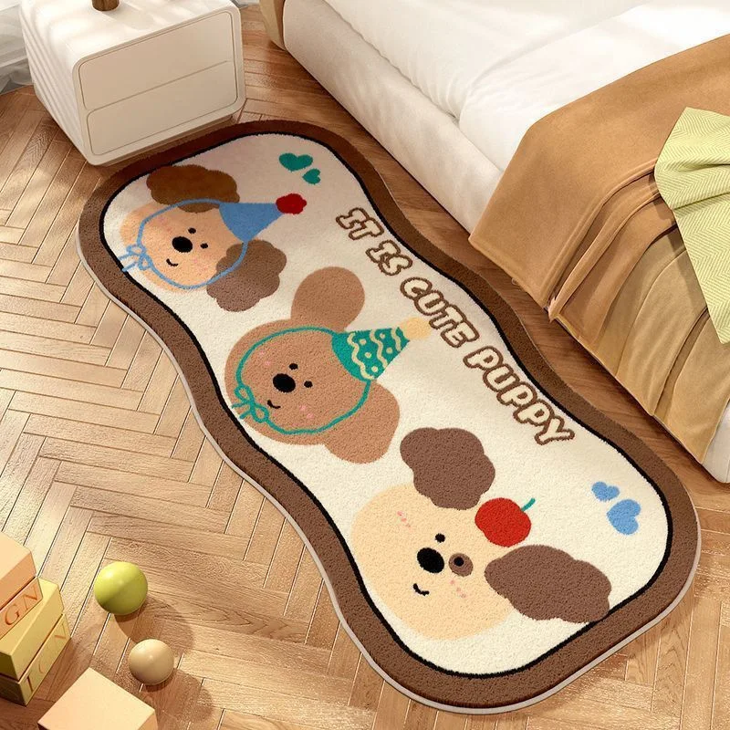 Cute Cartoon Bedroom Rug Fluffy Carpet for Livingroom Kawaii Puppy Bedside Rug for Girl  Room Non-slip Floor Mat Xmas Decor 카페트