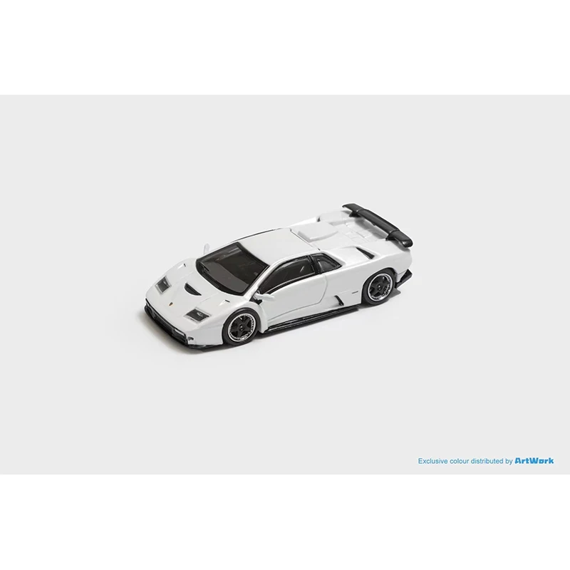 PreSale SH 1:64 Diablo GT 1998 Silver White Black Opened Hood Diecast Diorama Car Model Toys Stance Hunters