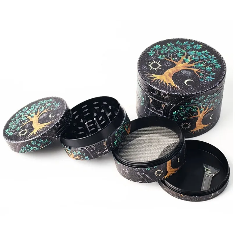 Aliexpress 1.6/2/2.5inch Boho Style Dry Herb Grinder Full Wrap Printing Craft  4-Layer Metal Spice Miller Crusher Smoking Accessories - Aliexpress Deal