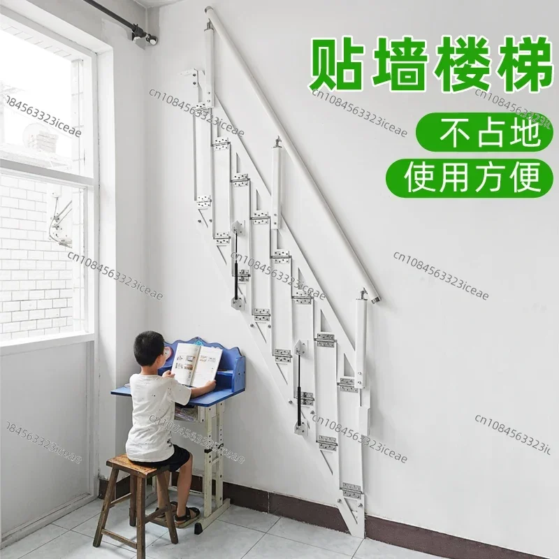 Customize indoor and outdoor pull-type stairs, push-pull and fold them against the wall, and attach