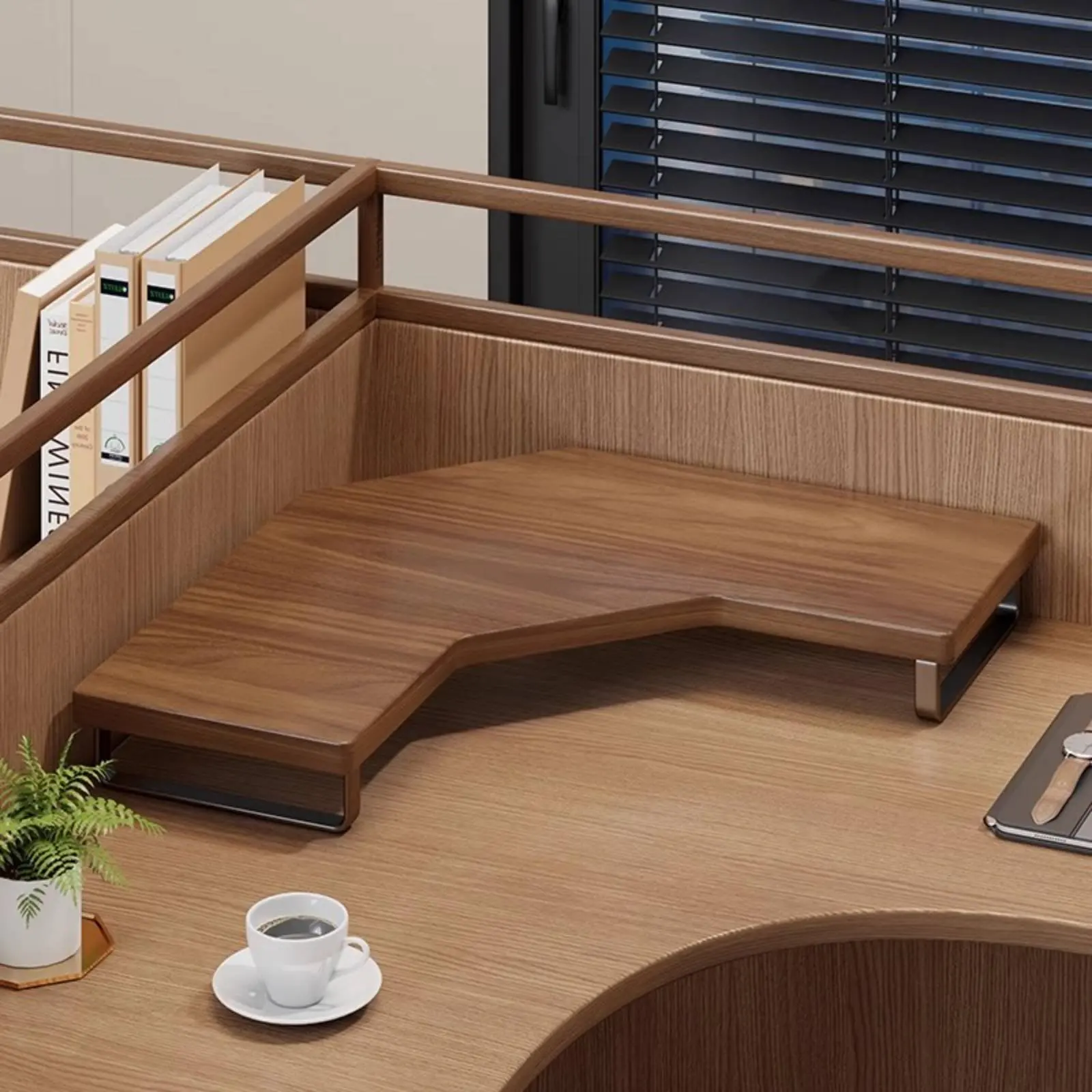 

Деревянная подставка для компьютера: прочная конструкция, полка для монитора из массива дерева, современный дизайн, L-образный органайзер для стола