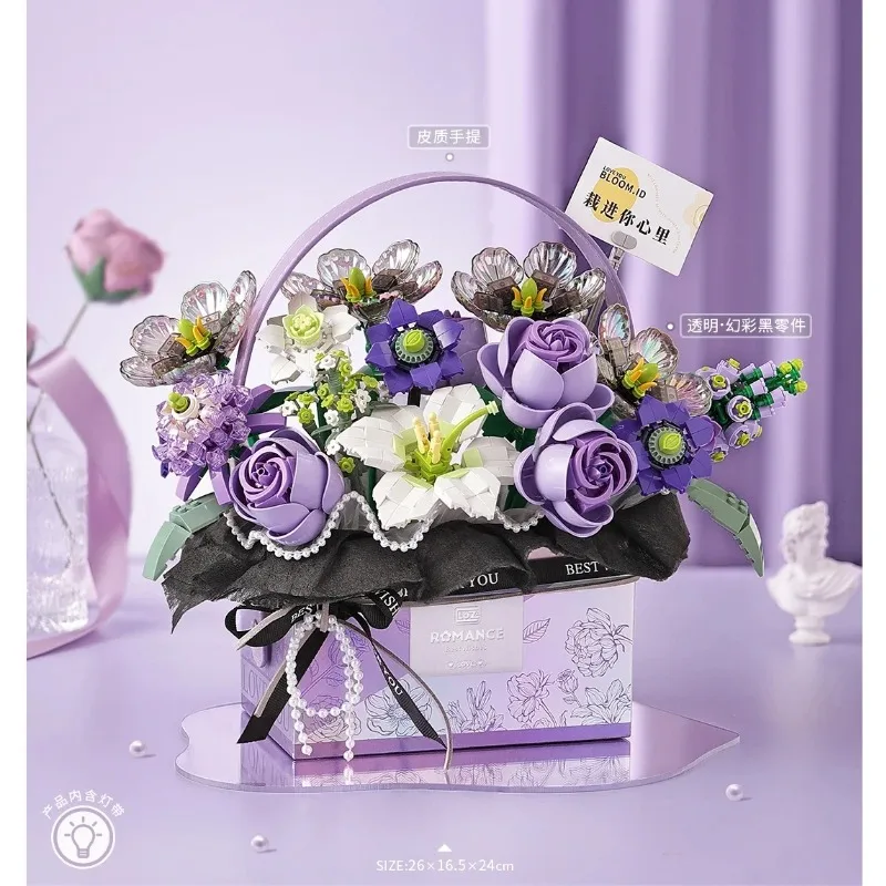 

LOZ mini Blocks Kids Building Toys DIY Bricks Flower Bouquet Puzzle With Lighting Girls Women Lover Gift Home Decor 1951 1952