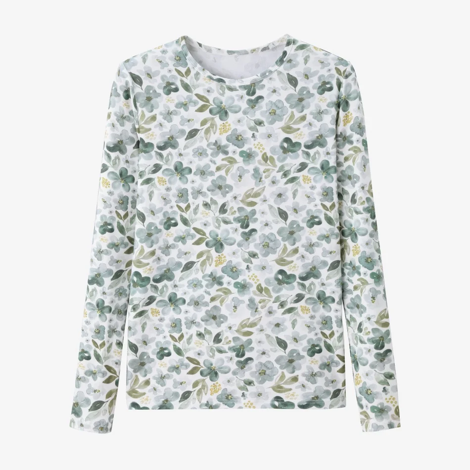 Tee Shirts High Stretch Fitted Modal Top for Women - Green