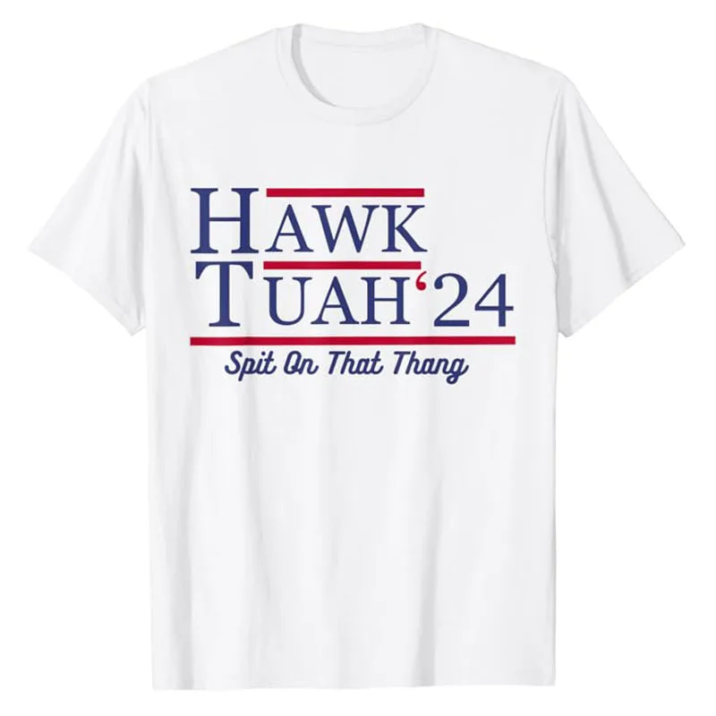 Hawk Tuah 24 Spit on That Thang T-Shirt Humor Funny Letters Printed Saying Tee Y2k Top Casual Short Sleeve Blouses Novelty Gifts