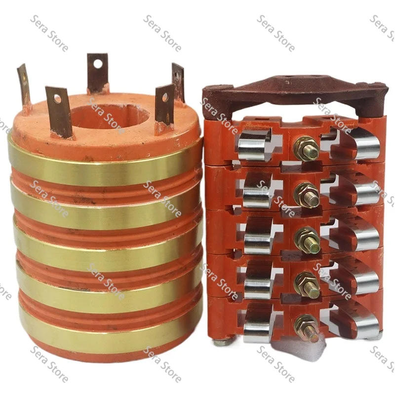 Slip Ring Collector Copper Ring 5-way, Inner Diameter 60/65/70/75/80/85/90mm, Outer Diameter 140mm, Height 160mm