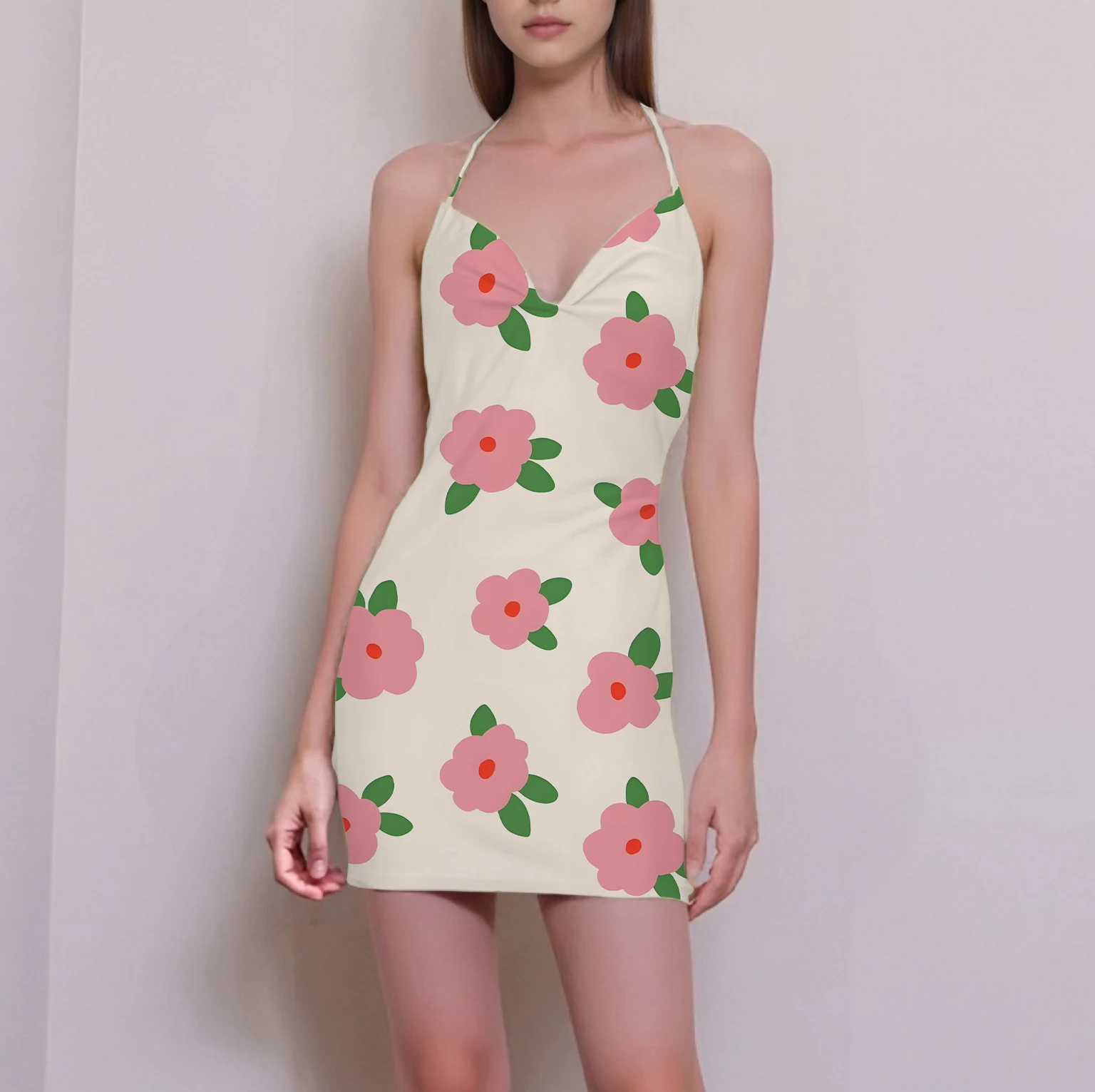 ฤดูร้อนSuspendersผู้หญิงBacklessเซ็กซี่ชุดสั้นออกแบบดอกไม้แฟชั่นบุคลิกภาพBreathableผ้านุ่ม
