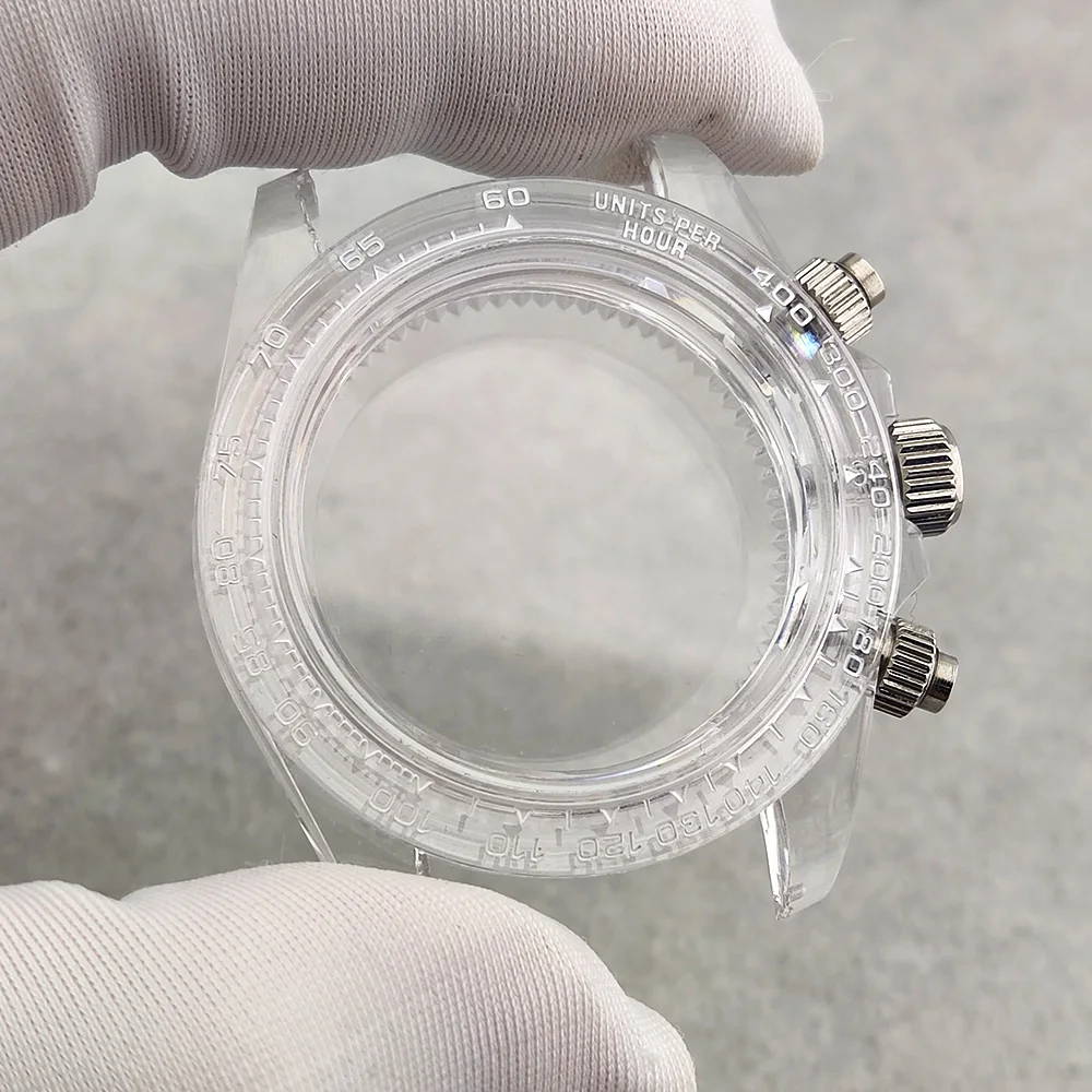 39 مللي متر حافظة VK63 حافظة ساعة كرونوغراف حافظة أكريليك شفاف VK63 حافظة زجاج أكريليك مقاوم للماء مناسبة لحركة VK63