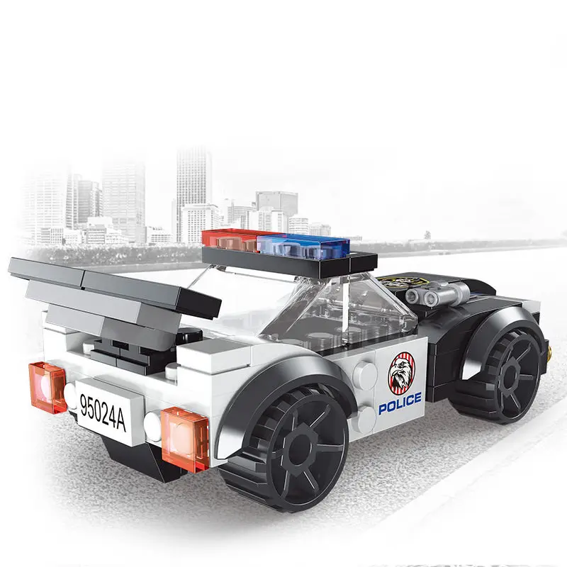 

City Patrol Police Motorcycle Car Pursuit Prisoners Model Building Blocks Enlighten Action Figure Toys For Children