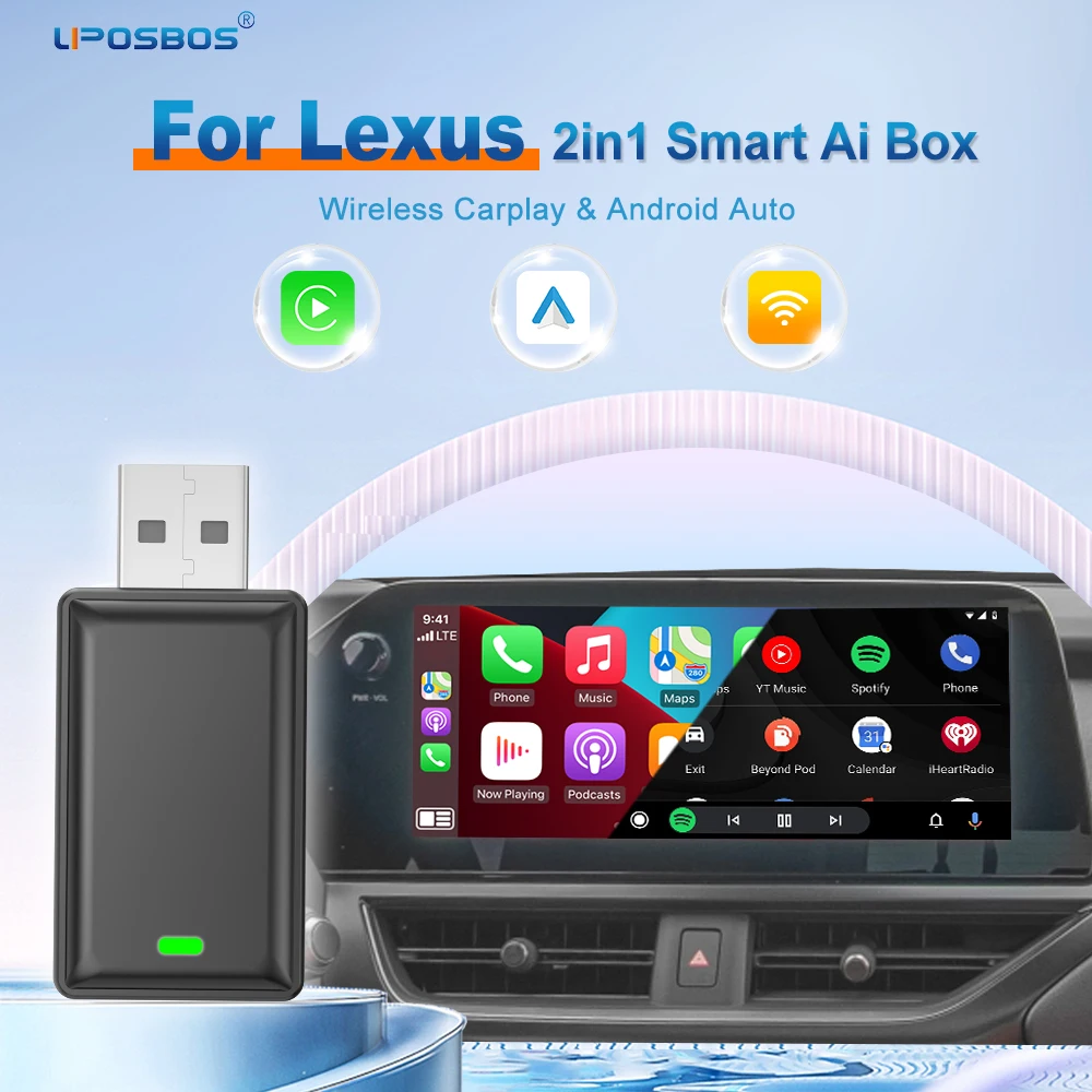

Wireless Adapter CarPlay Android Auto 2in1 Smart Dongle Play&Plug For Lexus ES LC NX RC F ES Hybrid IS LC Hybrid NX Hybrid UX
