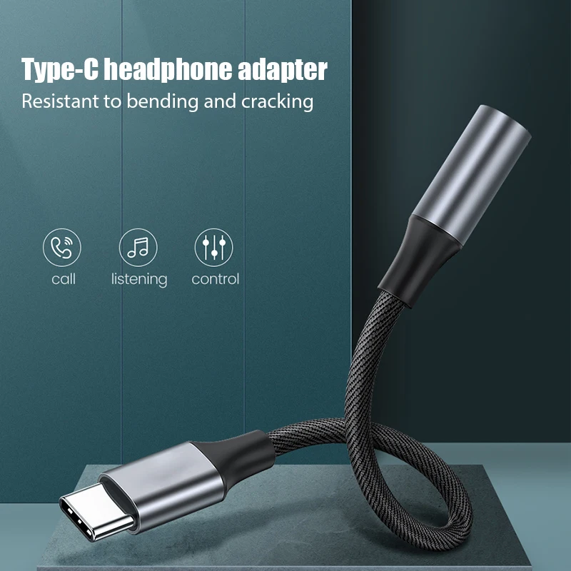 Type C 3.5 Aux Jack Audio Cable USB Type C To 3.5mm Audio Adapter Earphone Wire Converter For iPhone 15 Samsung Galaxy S24 S23
