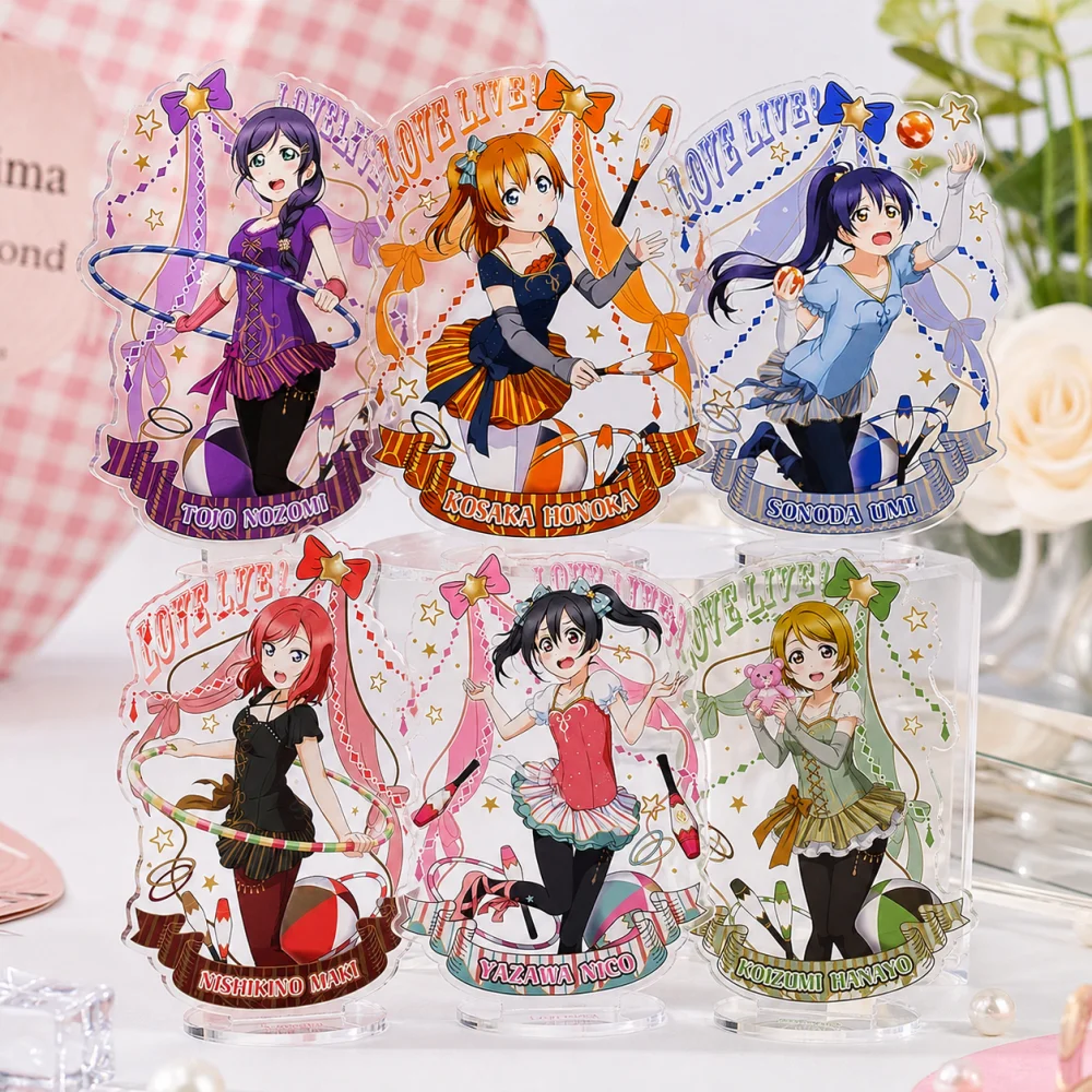 Anime Love Live LL 15cm Acrylic Stand Honoka Umi Nozomi Circus Style Desktop Decor Hobby Collectible Display Fans Gift Keychain