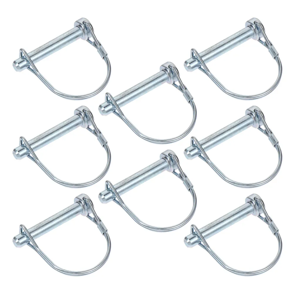 

8pcs D-Type Safety Coupler Pin Heavy Duty Locking Hitch Pin For Trailer Lawn Farming Quick Release Corrosion Resistant