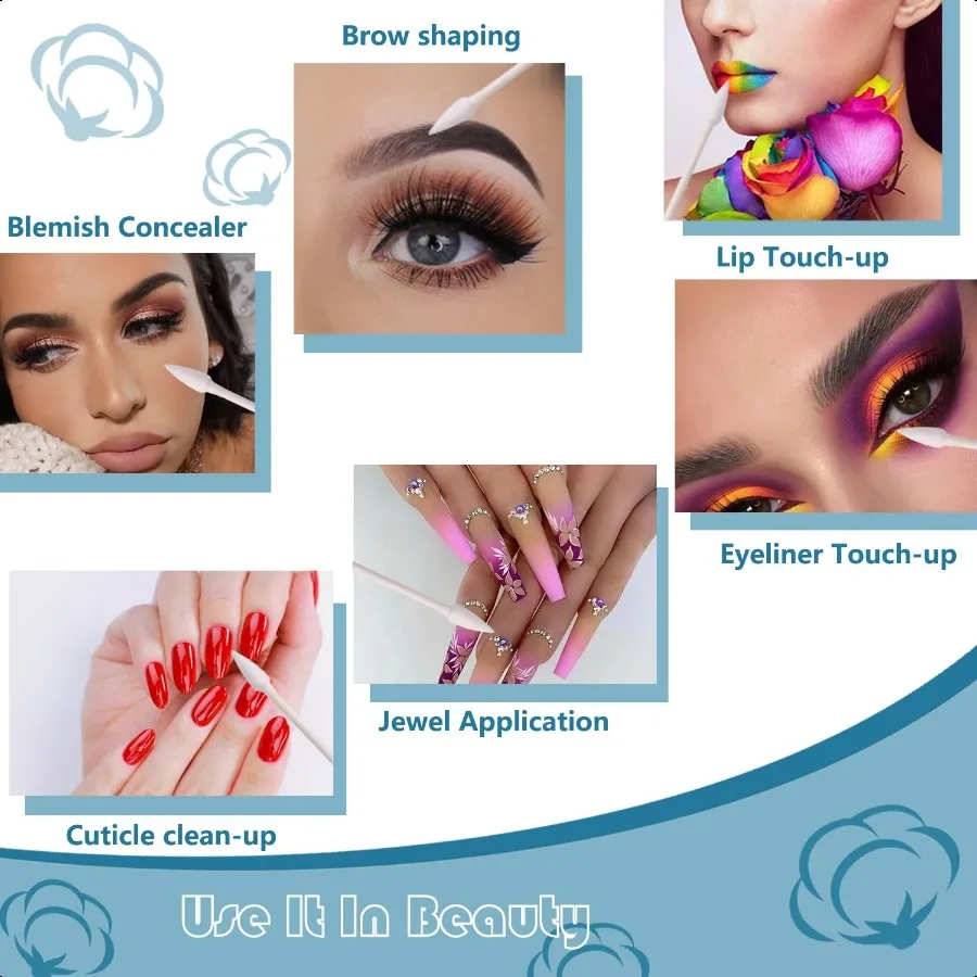 Precision Tip Cotton Swabs Double Pointed Cotton Buds for Makeup 800pcs